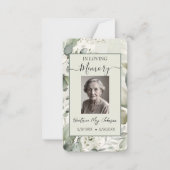 Customizable Botanical Memorial Prayer Card  Mitteilungskarte (Vorderseite)
