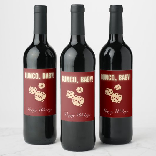 Customizable Bunco Holiday Wine Labels. Weinetikett (Flaschen)
