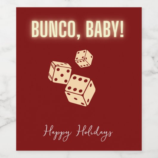 Customizable Bunco Holiday Wine Labels. Weinetikett (Einzelnes Label)