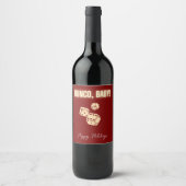 Customizable Bunco Holiday Wine Labels. Weinetikett (Vorderseite)