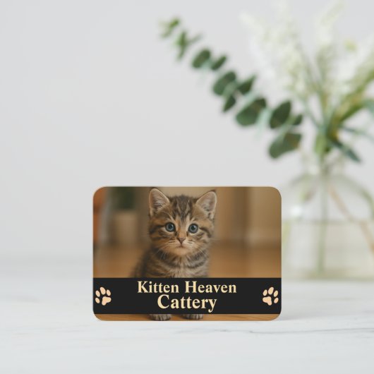 Customizable Business Card for Cattery Visitenkarte (Stehend Vorderseite)
