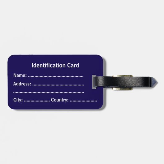 Customizable Business ID Tag Gepäckanhänger (Rückseite horizontal)