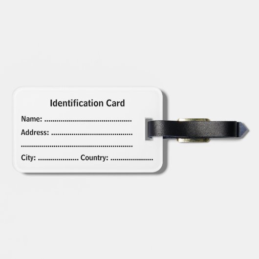 Customizable Business ID Tag Gepäckanhänger (Rückseite horizontal)