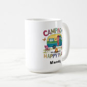 Customizable Camper "Camping is Happy Place" Kaffeetasse (VorderseiteRechts)