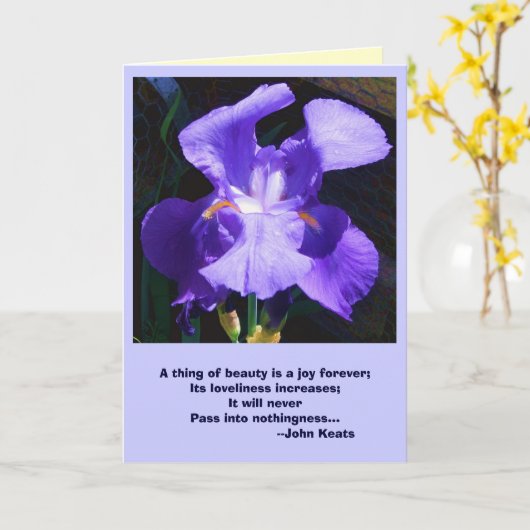 Customizable Card: Iris With Inspirational Karte (Gelbe Blume)