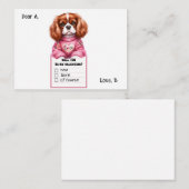 Customizable Cavalier King Charles Valentine Note Mitteilungskarte (Vorne/Hinten)