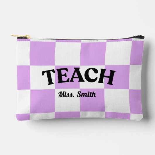 Customizable Checkered Teach Pouch Zubehörtasche (Vorderseite)