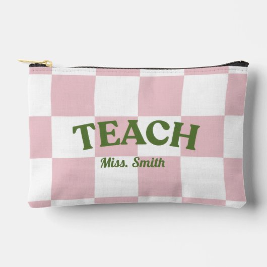 Customizable Checkered Teach Pouch Zubehörtasche (Vorderseite)