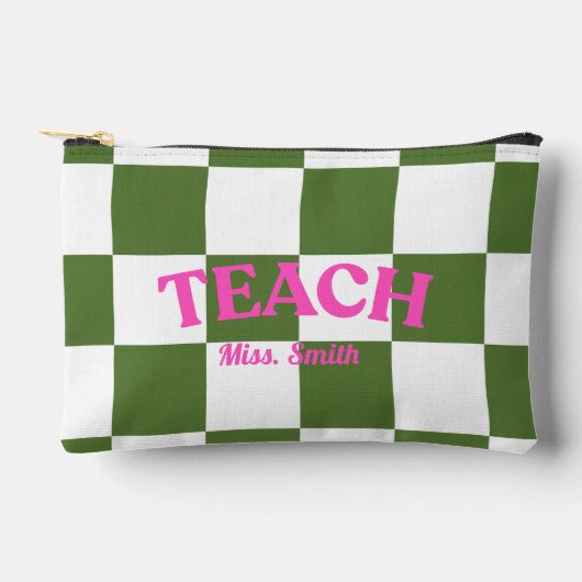 Customizable Checkered Teach Pouch Zubehörtasche (Vorderseite)