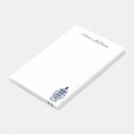 Customizable Chinoiserie Ginger Jar  Post-it Klebezettel (angewinkelt)