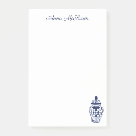 Customizable Chinoiserie Ginger Jar  Post-it Klebezettel (Vorderseite)