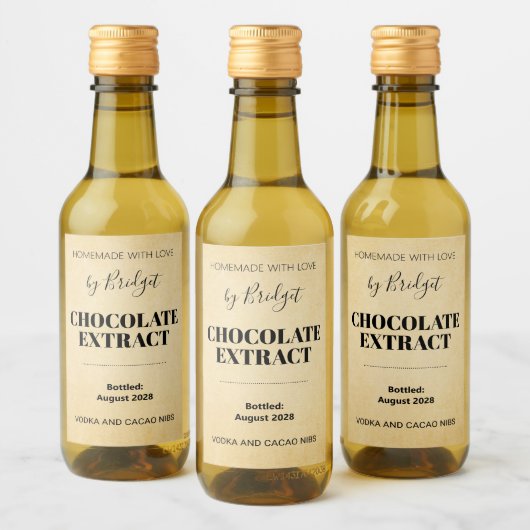 Customizable Chocolate Extract Label Weinetikett (Flaschen)