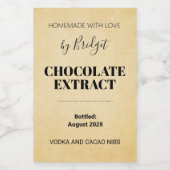 Customizable Chocolate Extract Label Weinetikett (Einzelnes Label)