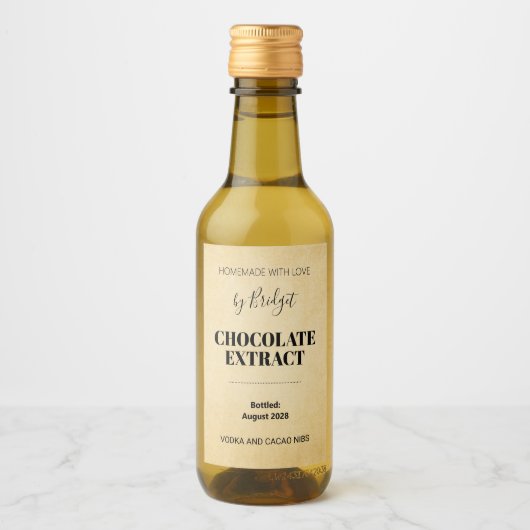Customizable Chocolate Extract Label Weinetikett (Vorderseite)