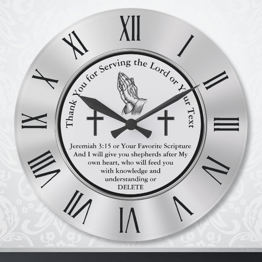 Customizable Christian Clock with Bible Verse Große Wanduhr
