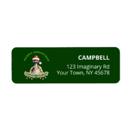Customizable Christmas Aus Emu Green Return Label