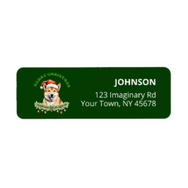 Customizable Christmas Dingo Green Return Label