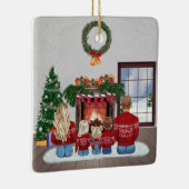 Customizable Christmas Family Portrait Gift Keramikornament (Rechts)