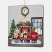 Customizable Christmas Family Portrait Gift Keramikornament (Links)