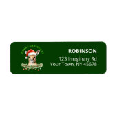Customizable Christmas Kangaroo Green Return Label (Vorne)