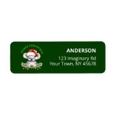 Customizable Christmas Koala Green Return Label (Vorne)