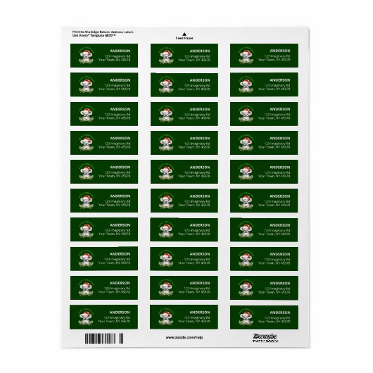 Customizable Christmas Koala Green Return Label (Vorne)
