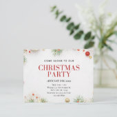 Customizable Christmas Party Postcard Postkarte (Stehend Vorderseite)