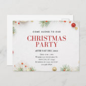Customizable Christmas Party Postcard Postkarte (Vorne/Hinten)