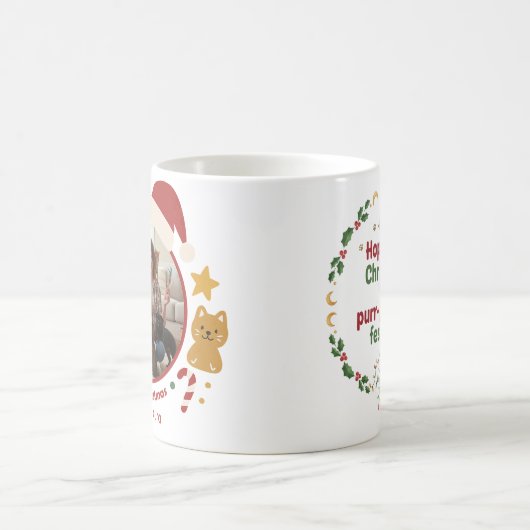 Customizable Christmas Pet Photo & Name Mug Kaffeetasse (Mittel)
