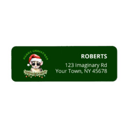 Customizable Christmas Sugar Gl Green Return Label