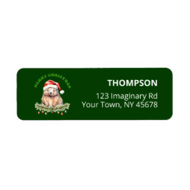 Customizable Christmas Wombat Green Return Label