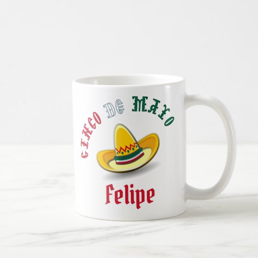 Customizable Cinco de Mayo 5 Mai Fiesta Kaffeetasse (Rechts)