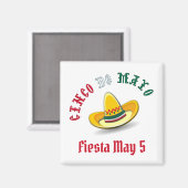 Customizable Cinco de Mayo 5 Mai Fiesta Magnet (Vorderseite/Rückseite)