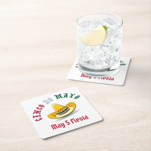 Customizable Cinco de Mayo 5 Mai Fiesta Rechteckiger Pappuntersetzer (Vor Ort)