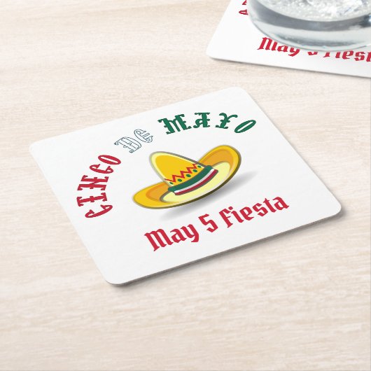 Customizable Cinco de Mayo 5 Mai Fiesta Rechteckiger Pappuntersetzer (angewinkelt)
