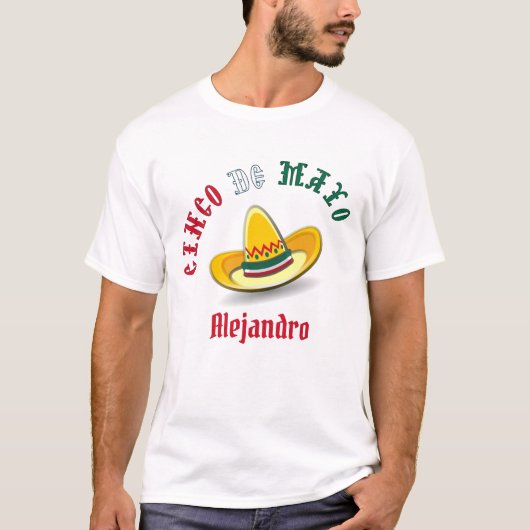 Customizable Cinco de Mayo 5 Mai Fiesta T-Shirt (Vorderseite)