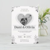 Customizable Classic Black Calligraphy Wedding  Einladung (Stehend Vorderseite)