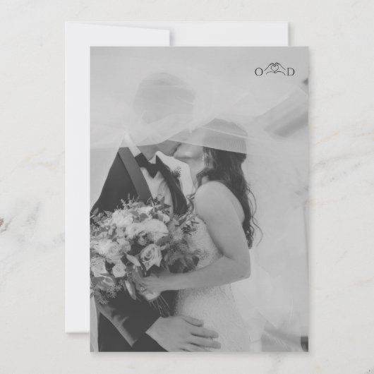 Customizable Classic Black Calligraphy Wedding Einladung (Rückseite)