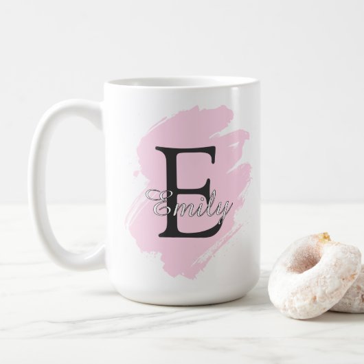 Customizable Coffee Mug with Monogram & Name Kaffeetasse (Mit Donut)