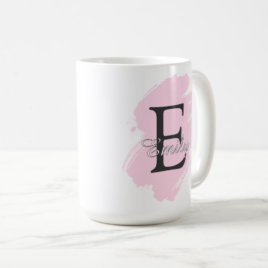 Customizable Coffee Mug with Monogram & Name Kaffeetasse (VorderseiteRechts)