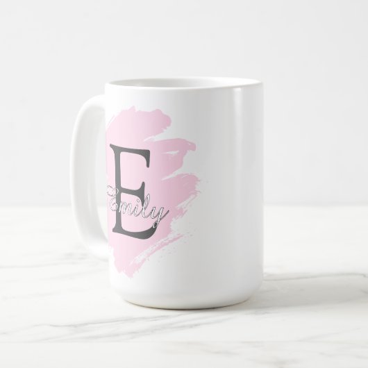 Customizable Coffee Mug with Monogram & Name Kaffeetasse (Vorderseite Links)