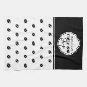 Customizable coffee shop logo for business Black Geschirrtuch (Horizontal)