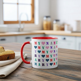 Customizable Colorful Name, 16 Letter or Number Tasse