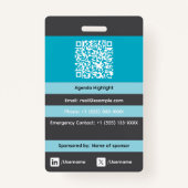 Customizable conference and expo badge template ausweis (Rückseite)