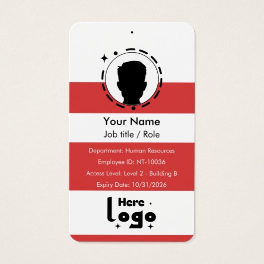 Customizable Corporate Employee ID Profile Card (Vorderseite)
