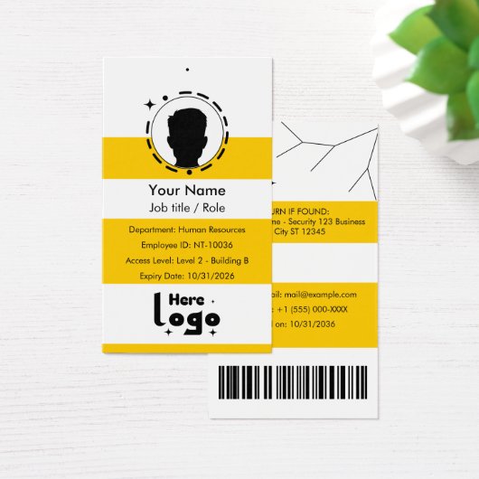 Customizable Corporate Employee ID Profile Card (Schreibtisch)