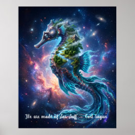 Customizable Cosmic Seahorse Poster