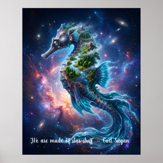 Customizable Cosmic Seahorse Poster (Vorne)