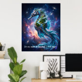 Customizable Cosmic Seahorse Poster (Heimbüro)