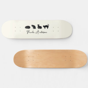 Customizable Cute Funny Black Cat Skateboard